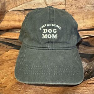 Stay At Home Dog Mom Baseball Cap Vintage Style Distressed Gray Cotton Hat
